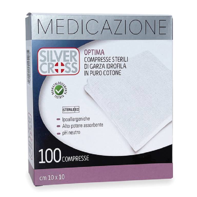 GARZA SILVERC COT 10X10CM 100P