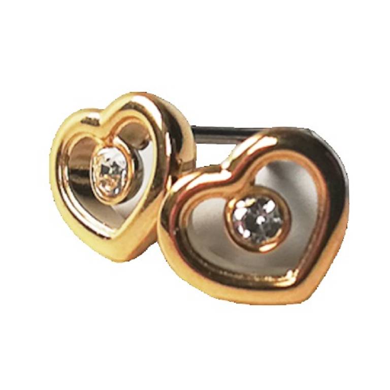 ORECCHINI HEART GOLD SOLITAIRE