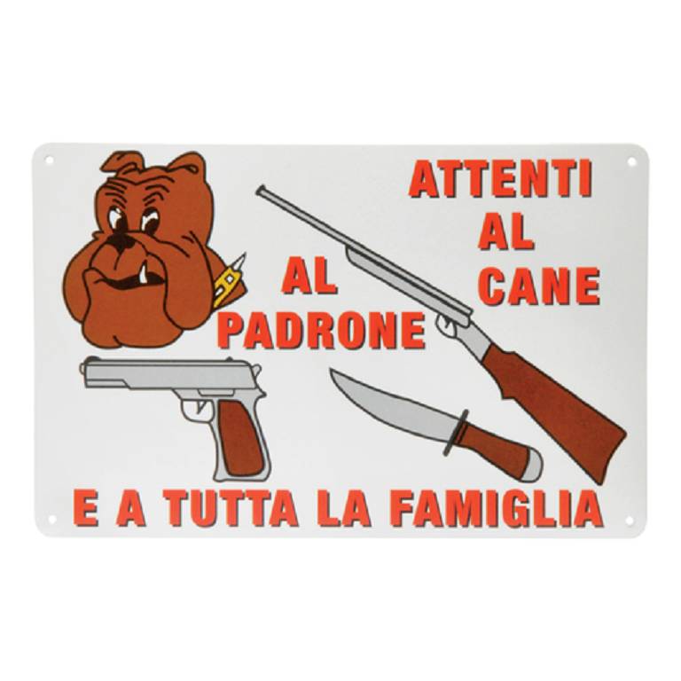 TARGA ATTENTI CANE, PADRONE, F